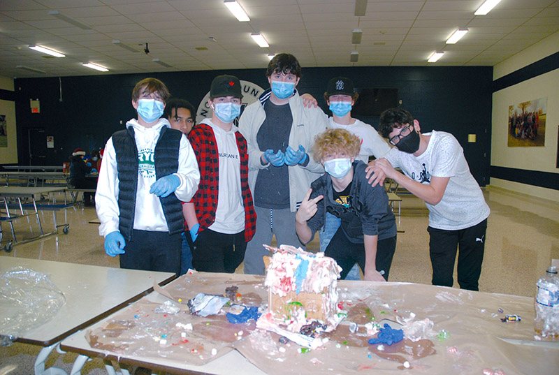 Gingerbread house built by a committee