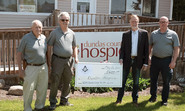 North Dundas Masons Lodge 320 makes donation to Dundas County Hospice