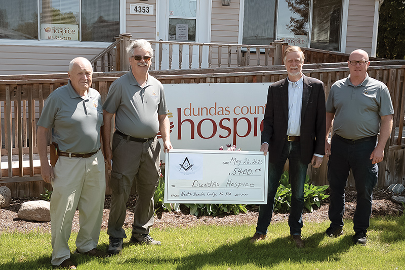 North Dundas Masons Lodge 320 makes donation to Dundas County Hospice