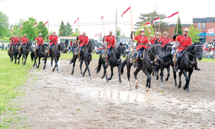 RCMP Musical Ride arrives in a cold and wet Metcalfe